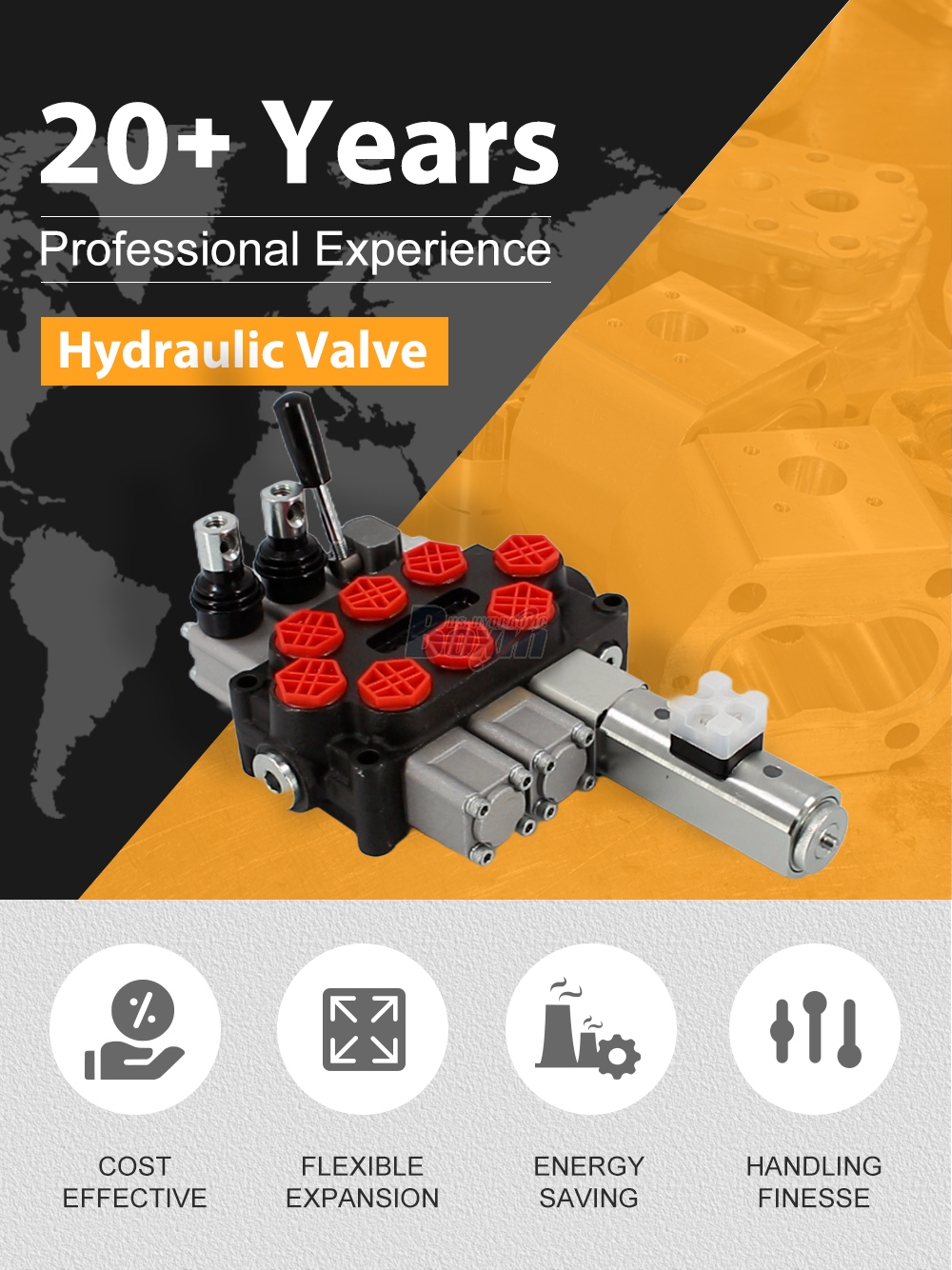 Q45-DT-2OT Manual and Push-pull Electromagnet 3 Spool Monoblock Directional Valve detailed image